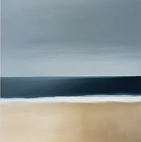 Sand Silence Coastal Painting Art - Square