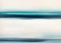 Teal Silence Atmospheric Painting Art - Horizontal