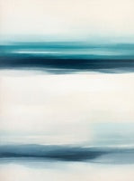 Teal Drift Coastal Rich Painting Art - Vertical