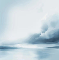 Mist Solitude Nordic Painting Art - Vertical