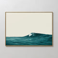 Original hand painted teal ocean wave oil painting canvas wall art, nordic scandinavian minimalist elegant luxury coastal modern living room home deco
