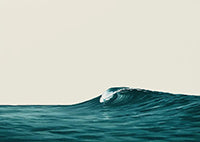 Teal Sway Atmospheric Coastal Painting Art - Horizontal