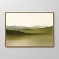 Hand painted original olive sage green abstract landscape oil painting canvas wall art, nordic scandinavian elegant luxury minimalist modern living ro