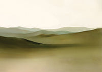 Sage Drift Atmospheric Painting Art - Vertical