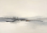 Mist Stillness Atmospheric Cool Painting Art - Horizontal