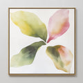 Original hand painted blush pink sage green abstract botanical leaf oil painting canvas wall art, nordic scandinavian elegant luxury modern home decor