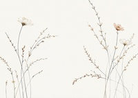 Ivory Bloom Botanical Soft Painting Art - Horizontal