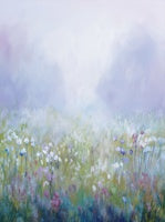 Mist Bloom Atmospheric Bold Painting Art - Vertical