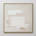 Hand painted original ivory beige geometric oil painting canvas wall art, overlapping rectangles nordic scandinavian elegant luxury minimalist modern