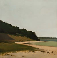 Sand Solitude Coastal Deep Painting Art - Square