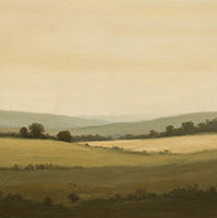 Golden Reverie Atmospheric Warm Painting Art - Square