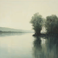Mist Stillness Atmospheric 6 Painting Art - Square