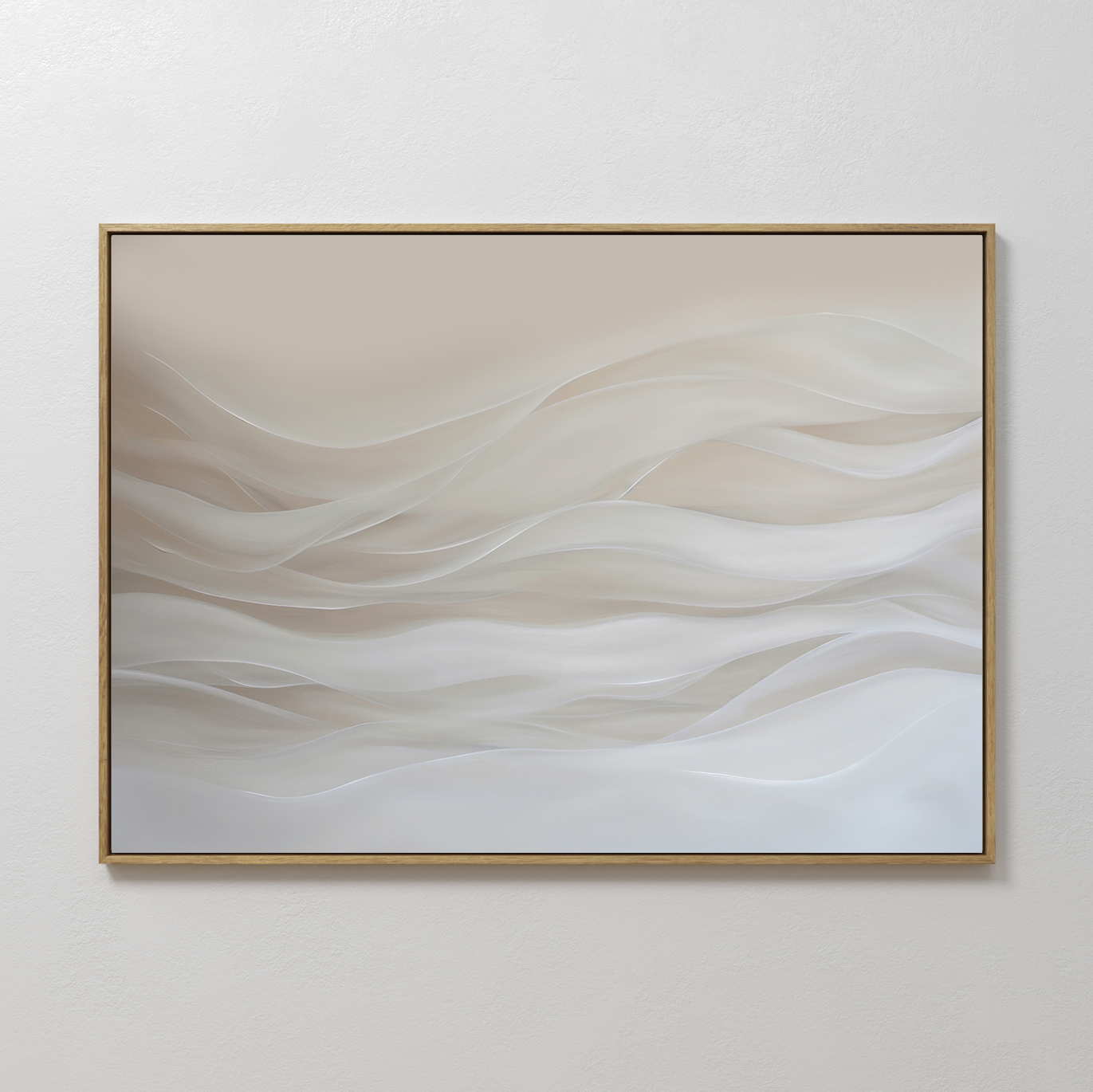 Ivory Veil Organic Painting Art - Horizontal