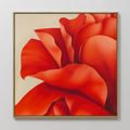 Crimson Pulse Botanical Painting Art - Square