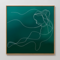 Teal Reverie Organic Painting Art - Square
