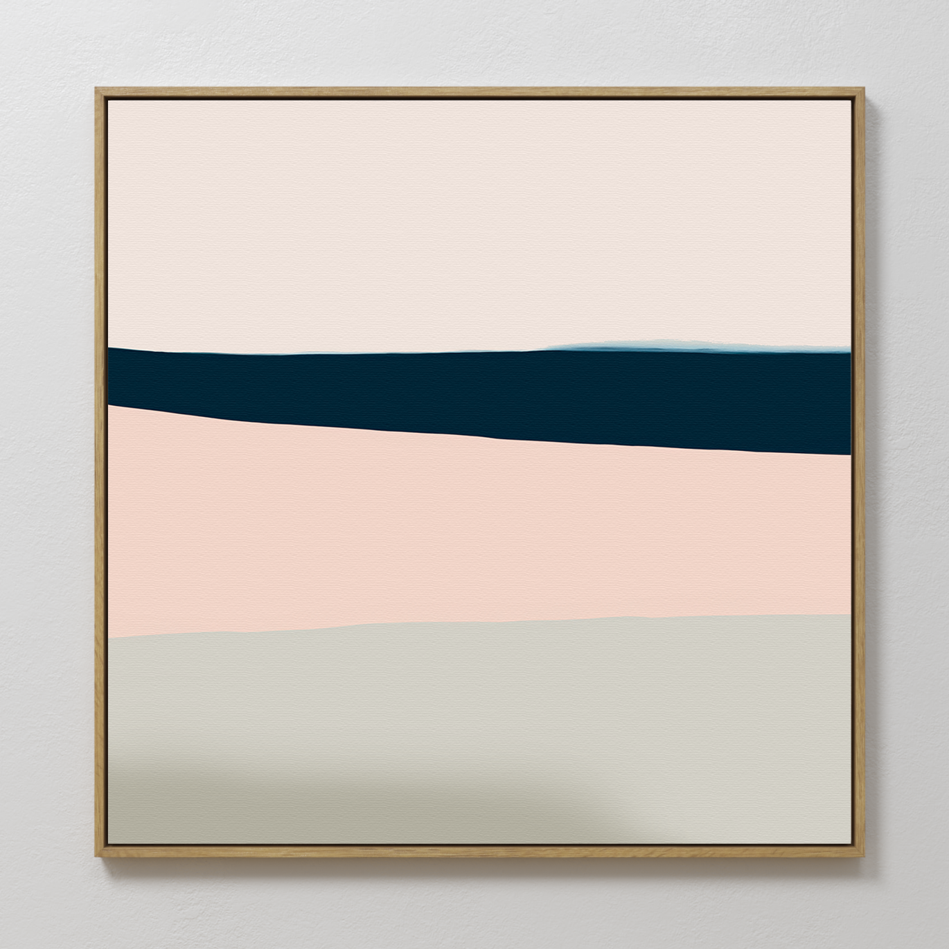 Blush Stillness Coastal Painting Art - Square