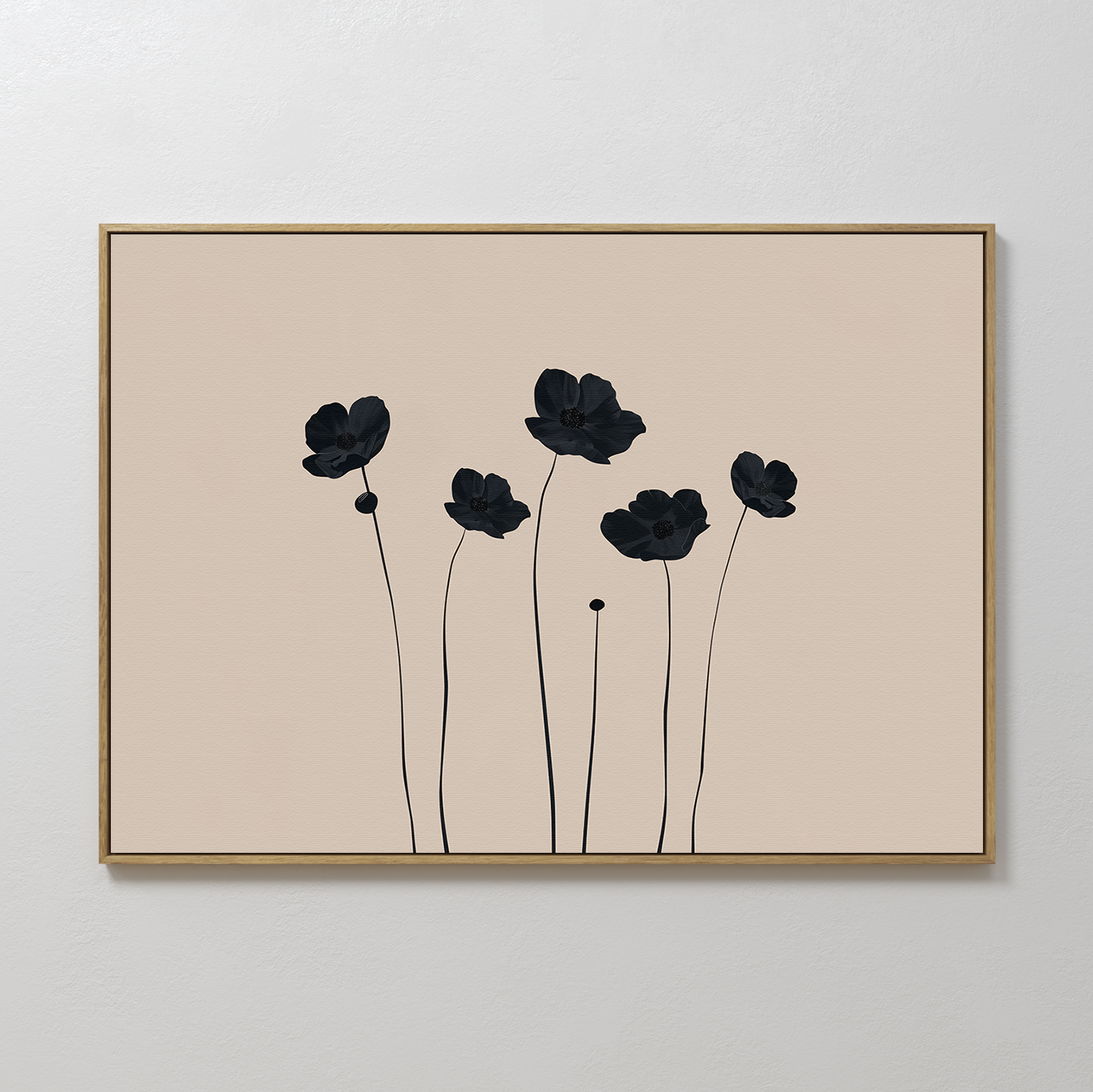 Ebony Sway Minimalist Painting Art - Horizontal
