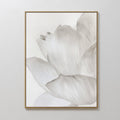 Original hand painted white ivory lotus flower oil painting canvas wall art, nordic scandinavian elegant minimalist luxury modern home decor interior