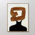 Hand painted original copper brown abstract oil painting canvas wall art black silhouette nordic scandinavian elegant luxury modern home decor interio