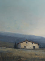 Mist Solitude Atmospheric Pale Painting Art - Set of 2