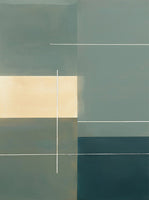 Sage Stillness Geometric Deep Painting Art - Set of 2