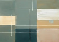 Teal Stillness Geometric Painting Art - Horizontal