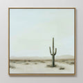 Original hand painted sage green saguaro cactus desert landscape oil painting canvas wall art, nordic scandinavian elegant minimalist luxury modern ho