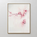 Original hand painted blush pink cherry blossom oil painting canvas wall art, nordic scandinavian japandi elegant luxury minimalist modern bedroom hom