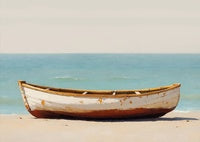 Sienna Solitude Coastal Painting Art - Horizontal