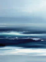 Midnight Ebb Coastal Soft Painting Art - Set of 2