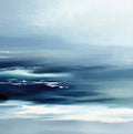Midnight Drift Coastal Pale Painting Art - Square