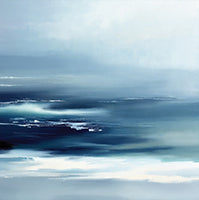 Midnight Drift Coastal Pale Painting Art - Square