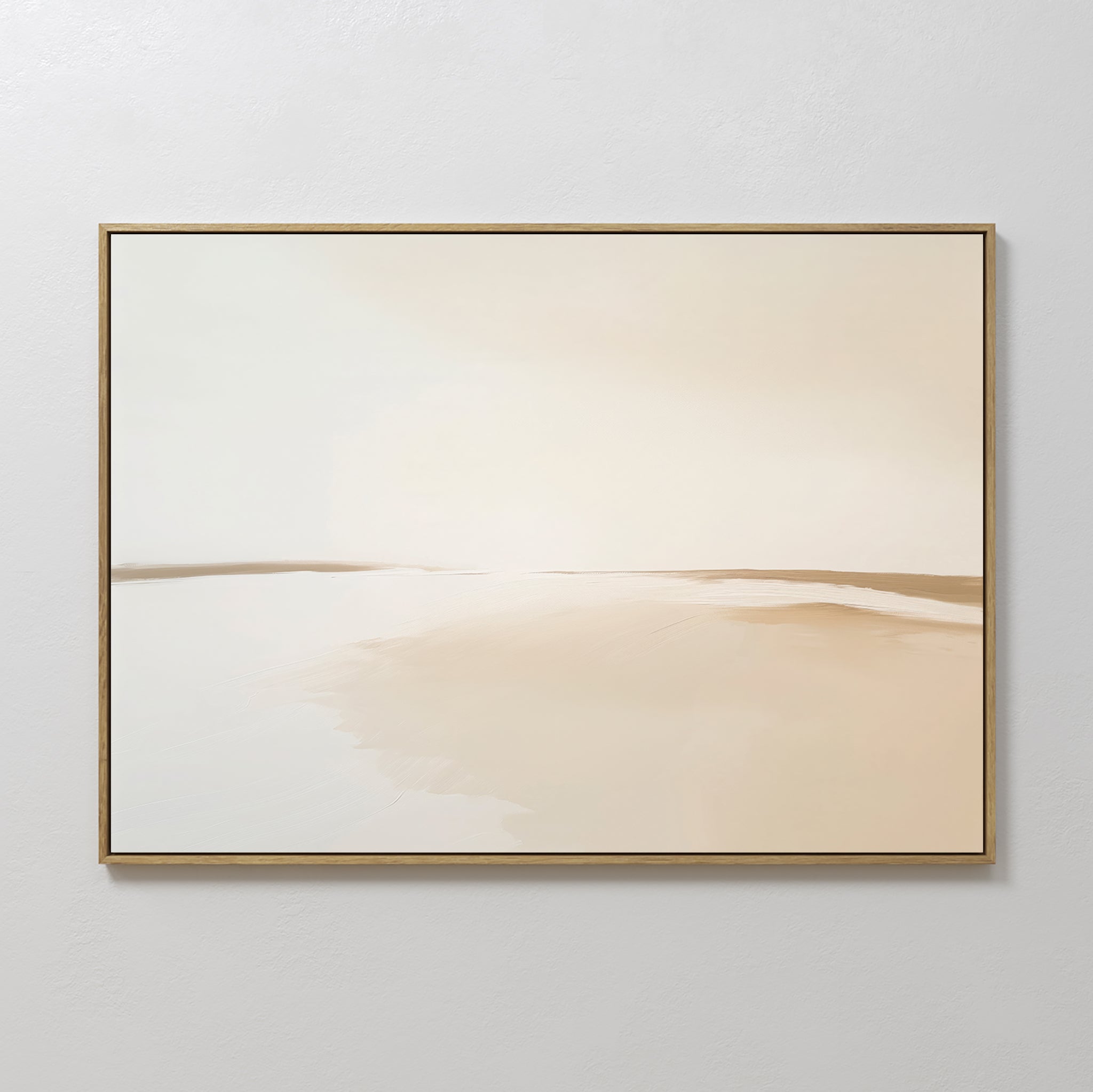 Original hand painted warm sand beige ivory coastal abstract oil painting canvas wall art, nordic scandinavian elegant luxury minimalist modern home d