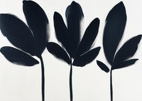 Onyx Bloom Botanical Pure Painting Art - Horizontal
