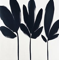 Onyx Stillness Botanical Painting Art - Square
