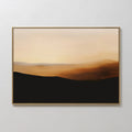 Original hand painted amber burnt orange black silhouette landscape oil painting canvas wall art, nordic scandinavian elegant luxury modern home decor