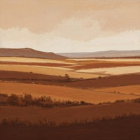 Amber Solitude Atmospheric Fine Painting Art - Square