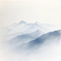 Mist Silence Atmospheric Deep Painting Art - Square