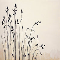 Ivory Silence Botanical Painting Art - Square
