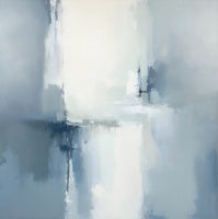Mist Reverie Abstract Painting Art - Vertical