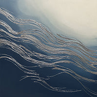 Midnight Drift Coastal Cool Painting Art - Square