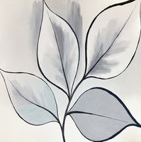 Frost Whisper Botanical Deep Painting Art - Square