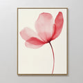 Original hand painted crimson red blush pink translucent floral oil painting canvas wall art, nordic scandinavian elegant luxury minimalist modern hom