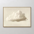 Original hand painted ivory cream cumulus cloud oil painting canvas wall art, nordic scandinavian minimalist elegant luxury modern living room home de