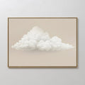 Original hand painted white cumulus cloud beige oil painting canvas wall art, nordic scandinavian elegant luxury minimalist modern living room home de