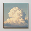 Original hand painted billowing cumulus cloud cream blue sky oil painting canvas wall art, nordic scandinavian elegant luxury modern living room home