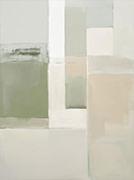 Sage Stillness Geometric Pale Painting Art - Vertical