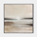 Original hand painted beige ivory coastal abstract oil painting canvas wall art, nordic scandinavian minimalist elegant luxury modern l