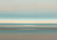 Teal Stillness Coastal Pure Painting Art - Horizontal