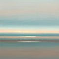 Teal Stillness Coastal Pale Painting Art - Square